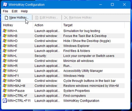 Raccourcis clavier - Windows apps