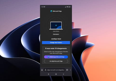 On peut transf&eacute;rer des fichiers depuis un mobile vers Internet avec Edge