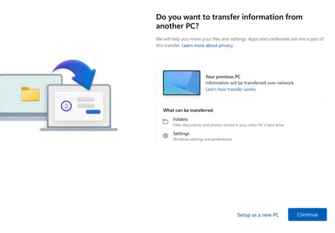 Windows 11&nbsp;vous aidera &agrave; r&eacute;cup&eacute;rer le contenu d'un ancien PC (mais pas tout)