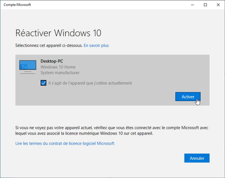 Premier démarrage Windows 10 home/pro : activer sa licence Windows