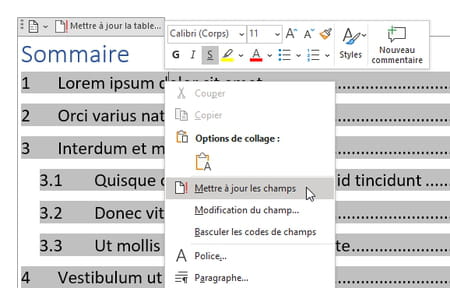 Sommaire Word Faire Une Table Des Matieres Automatique