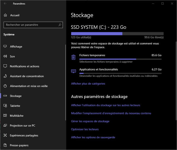 Disque dur plein : libérer de l'espace de stockage avec Windows 10