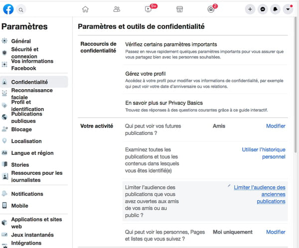 Paramètres de confidentialité Facebook comment les régler