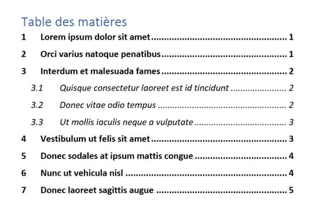 Sommaire Word Faire Une Table Des Matieres Automatique