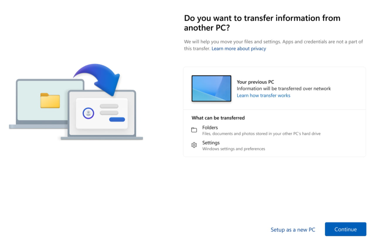 Windows 11 vous aidera à récupérer le contenu d'un ancien PC (mais pas tout)