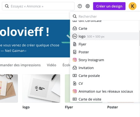 Créer un design Canva