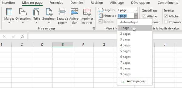 Imprimer Mise en page