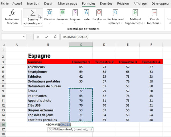 Somme Excel : toutes les solutions pour faire des additions