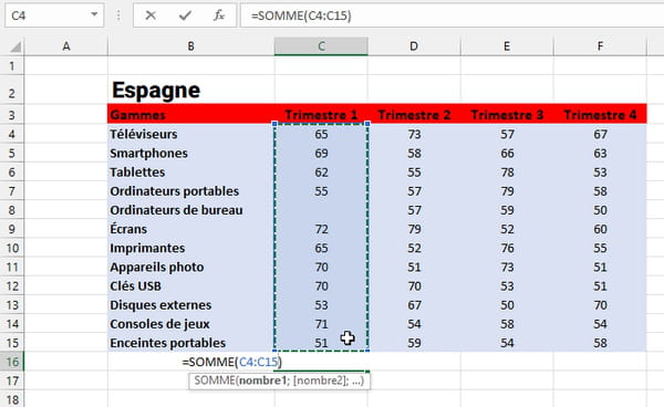 Somme Excel : toutes les solutions pour faire des additions